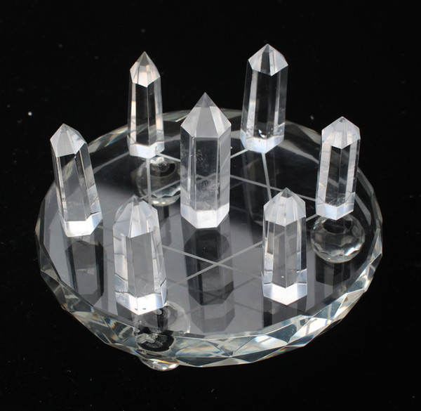 Clear quartz prism 7 stars plate Wand Point stand Points Stone Healing Crystal Mineral Prism Obelisk healing reiki fengshui Wholesale