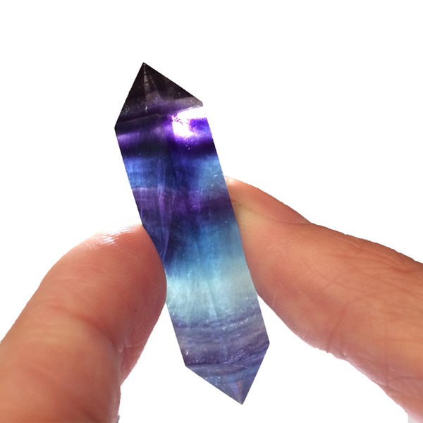 Rainbow Fluorite Pillar Wand Point Natural Standard Crystal Double Terminated Points Stone Healing Quartz Mineral Prism Obelisk Wholesale