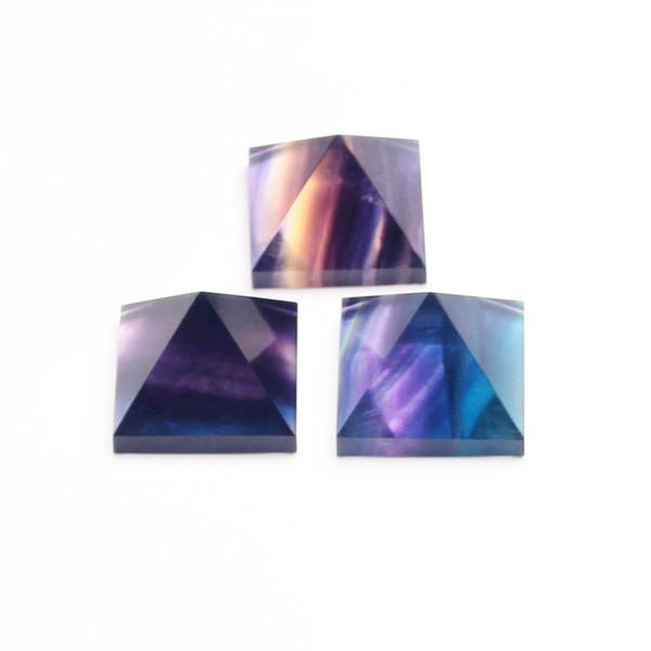 Rainbow Fluorite Pyramid Healing Crystal Points Charms Natural Reiki Crafts Fengshui Figurine Birthday Holiday Gifts ReikiDecoration