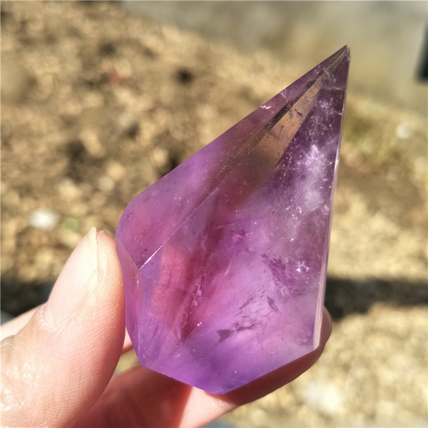 DHX SW 4A+ rare natural purple quartz crystal stone amethyst point standing pyramid tower reiki healing ametrine crystal