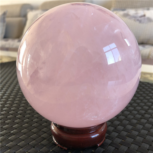 DHX SW top quality 10cm large natural pink quartz crystal sphere meditation rose crystal ball reiki healing remove negative energy