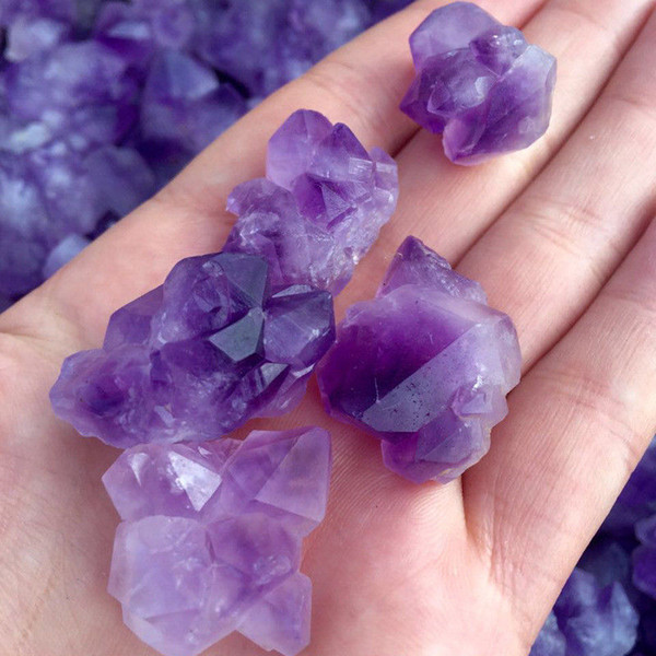 Free shipping 100g Natural Amethyst Cluster Mineral Quartz Crystal Point Rock Mineral Specimen Wicca Healing AAAA+++