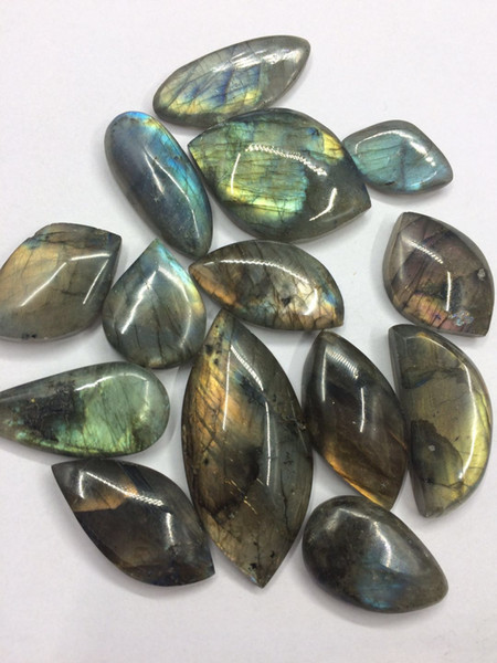 Natural tumbled stone crystal reiki healing labradorite pendant blue and yellow color polished face for decoration