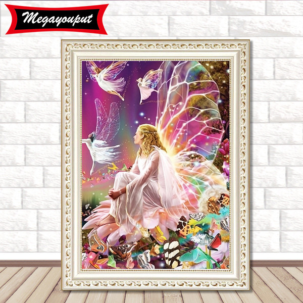 Wholesale DIY 5D Diamond Painting Kits Embroidery Fairy Girl Cross Stitch kits living room mosaic pattern