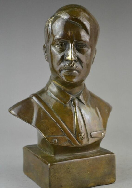 6 inch collectible WWII copper carving decorate Adolf statue