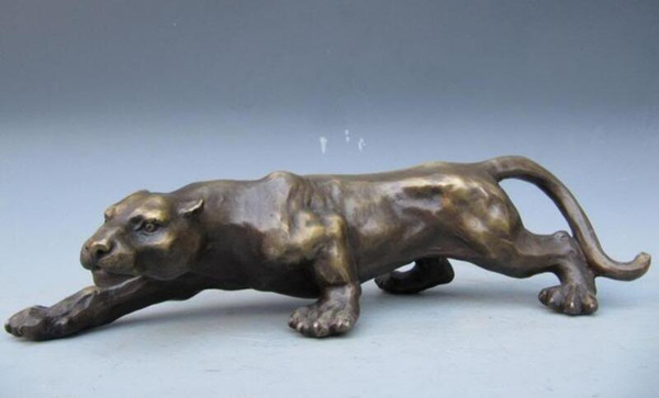 Art Deco Sculpture Jaguar Panther Leopard Animal Bronze Statue