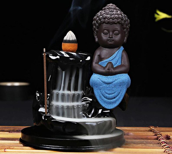 Incense Cones Burner Creative Home Decor The Little Monk Small Buddha Censer Backflow Incense Burner Use In Home Teahouse