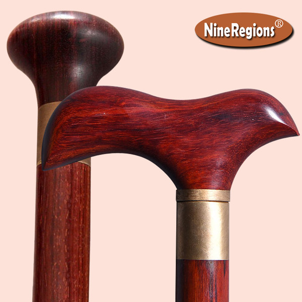 Quality hiking tips Replaceable Knob Authentic natural wild old Lobular Red Sandalwood of India Wood Walking stick for grandfather man gift