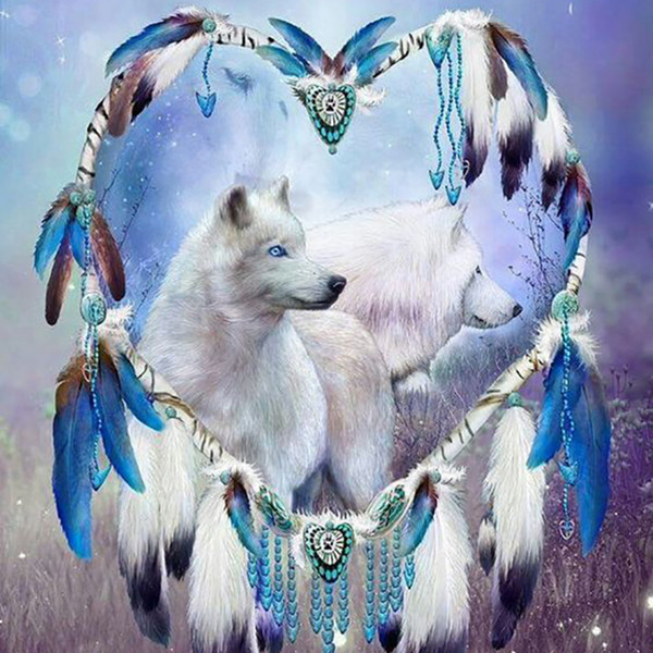 Wolf Dream Catcher DIY Gifts Full Drill Diamond Painting Diamond Mosaic Cross Stitch Embroidery Home Decor Handmade(Free Shipping)