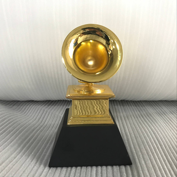 Grammy Award Gramophone Metal Trophy 1:1 Scale Size NARAS Music Souvenirs Award Statue with baclk base