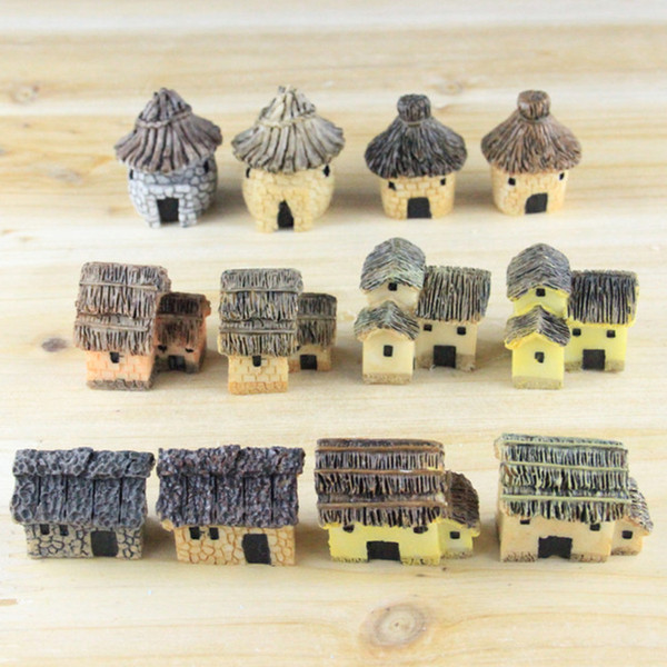 Mini Banda House Ornament 12 Designs Garden Miniature Micro Cottage Landscape Decoration For DIY Resin Crafts 5 Pieces ePacket