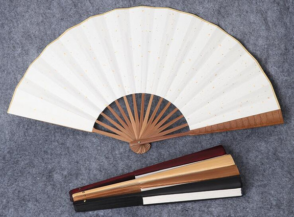 Paper Folding China Fan - Bamboo Ribs Plain Hand Fans with Traditional Chinese Arts DIY Craft Project Handheld Fans Wedding Party Favor