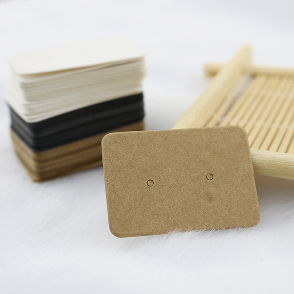 Blank Kraft Paper Ear Studs Card Hang Tag Jewelry Display Earring Favor Marking Garment Prices Label Tags 500Pcs 2.5x3.5cm