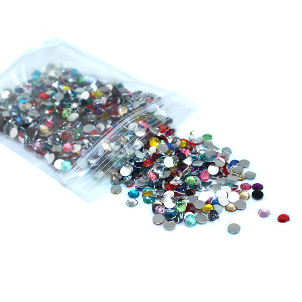 DIY Apparel Sewing Fabric Rhinestones 1440PCS SS16 4MM Multicolor jelly resin flatback rhinestones Nail Art stick drill