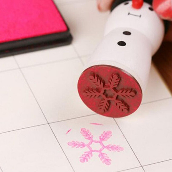 Funny snowman novelty rubber stamp Black and white Four snowflake designs scrapbooking decoration Best gifts ZA2629. 20180920#