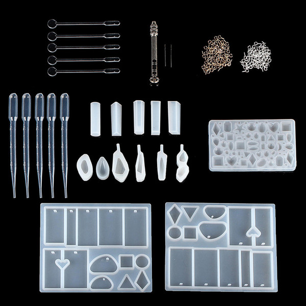 Handmade Resin Casting Molds Kit Silicone Mold Making Jewelry Pendant Mould Craft DIY Set