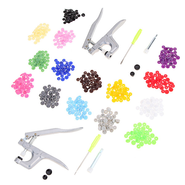 Fastener Snap Pliers KAM Button+150Pcs T5 Plastic Resin Press Stud Cloth Metal Press Pliers Tools for T3 / T5 / T8 Snap