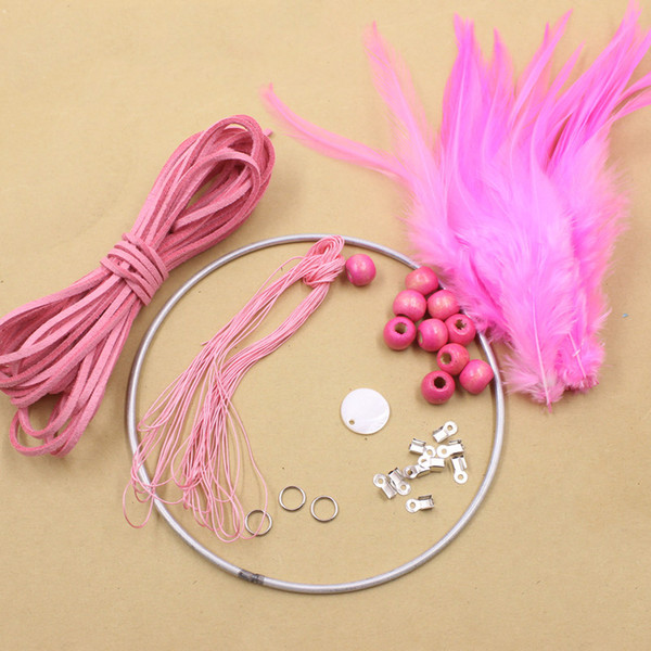 1 set Fashion DIY Crochet Feather Dream Catcher Kit Hanging Decoration Home Decor Wall Ornament