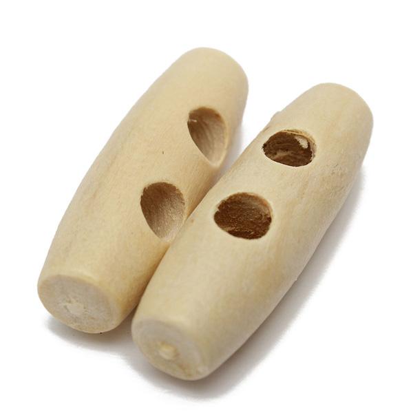 New Arrival DifferentPrice 50pcs Wooden 2 Holes Duffle Clothing Coat Bags Wood Sewing Toggle Buttons Off-white 30mm order<$18no track