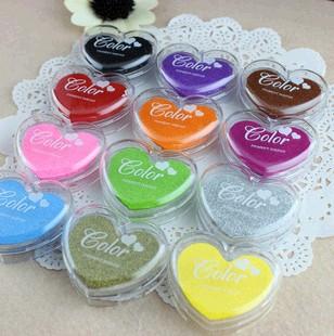 Small Fresh Candy Color Of Love Inkpad Fingerprint Painting Wedding Inkpad Diy Rubber Stamp Free Shipping (12 Pieces/Lot)