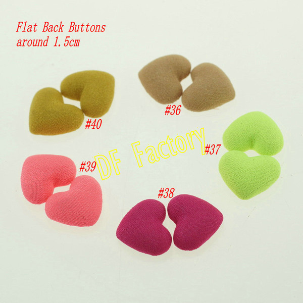 15mm Heart Shape Flat Back Buttons For Craft Ribbon Bow Decoearive Flat Back Buttons (100 pcs/lot