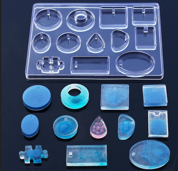 Silicone Mold Necklace Pendant Resin Jewelry Making Mould DIY Hand Craft resin molds for Jewelry 12 Designs Cabochon