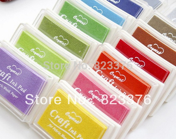 DHL Free Shipping 200pcs New Nice color big craft Ink pad/ Stamp inkpad set for DIY funny work