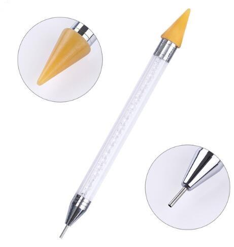 Dual-ended Nail Dotting Pen Crystal Beads Handle Rhinestone Studs Picker Wax Pencil Manicure Nail Art Tool