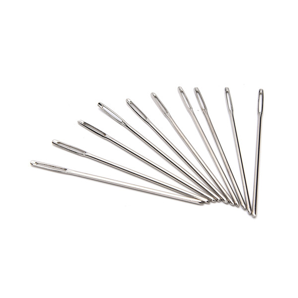 New 10Pcs/Set Large Eye Needles Leather Sewing Needle Gold Needle Embroidery Tapestry Hand Sewing Accessories Costura