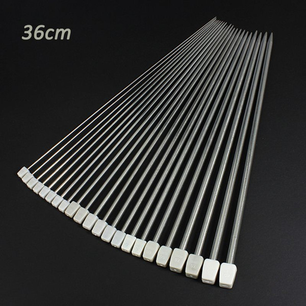 Hot 22Pcs/Set Stainless Steel Single Pointed Knitting Needles For Craft Weave Tool 11 Sizes 14