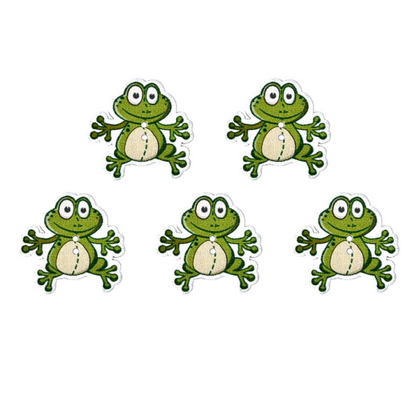 50pcs/Set Green Frog Shaped Wooden Buttons 2 Holes For Sewing Accessories Clothing DIY Decorarion Handmade Craft