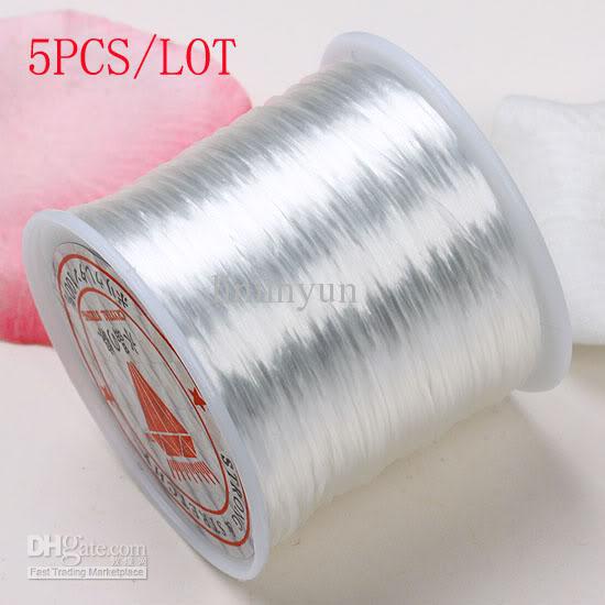 Useful 0.5mm White Elastic Beads Cord Stretchy Thread, Jewelry Cords / Strings Findings--5PCS/LOT