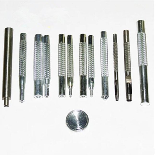 One set /4PCS 10mm Hand Punch Tool Set For Poppers Metal Snap Fasteners Press Studs Button Installation Tools G090-1