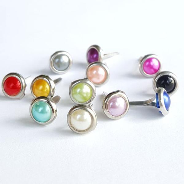 100pcs 8mm Mix Color Optional Pearl Brads Scrapbooking Jewel Gem for Paper Crafts Wedding Invitation Cards Valentine's Gift Diy