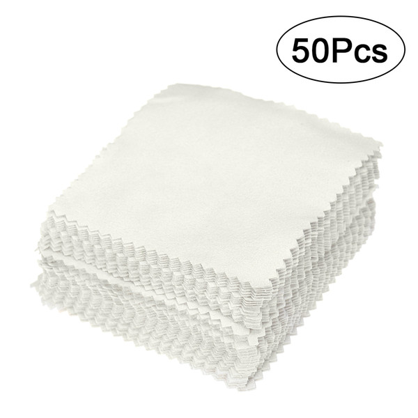 50pcs 8x8cm Jewelry Cleaning Cloth Polishing Cloth for Sterling Silver Gold Silver- Beads