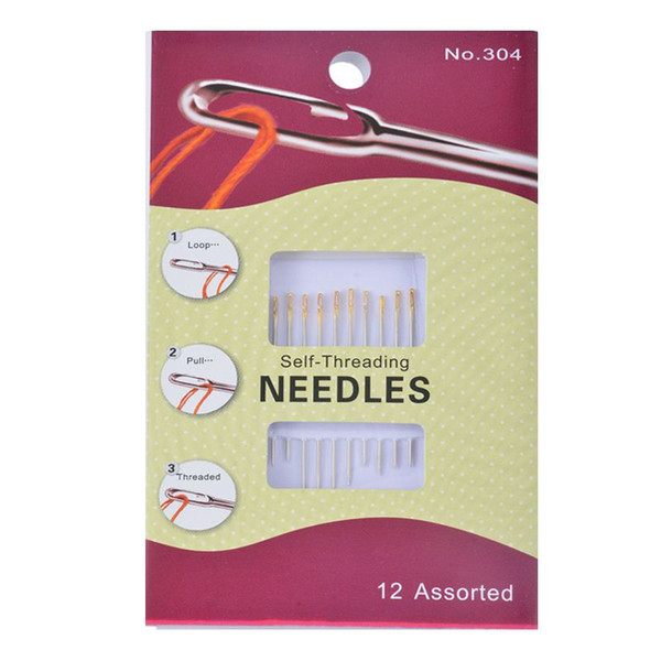 1Set Sewing Needles Self-Threading Household Repair Needles Set Sewing Accessories Embroidery Mending DIY Craft