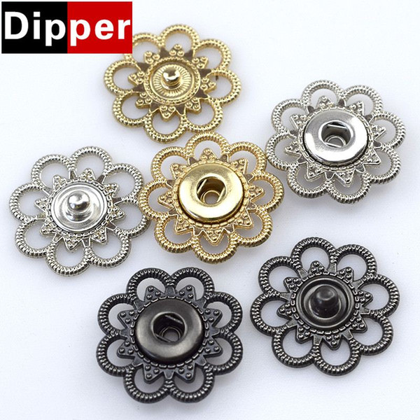 10pcs Scrapbooking Accessories High Quality Type Metal Buttons18mm 22mm 25mm Dark Female Buckle Coat Button Snap