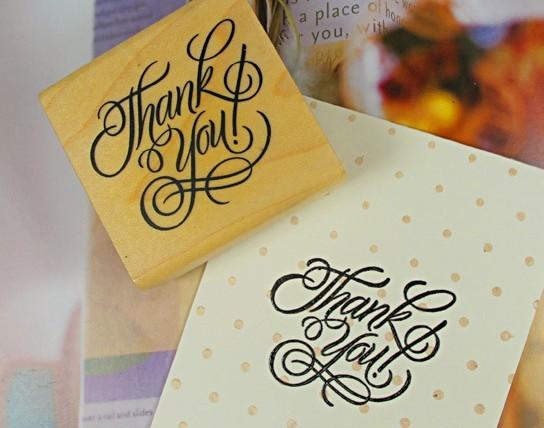 Wholesale 'Thank you' Wooden Stamp 5x5cm Retro Style Gift DIY Stamp 12pcs/lot