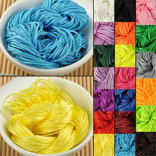 New Arrivals 1mm 30M/sheaf Chinese Knot Cord Rattail Satin Braided String Mixed 29 Colors Jewelry Findings Beading Rope