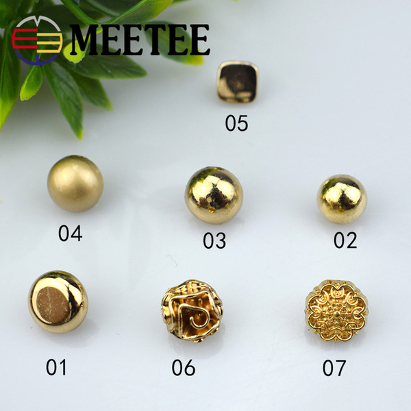 50pcs MEETEE 2017 mixed buttons sewing accessories gold color metal button suitable for men and women's shirts ,dresses,sweaters