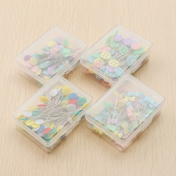 DIY 100Pcs/Box Mixed Colors Sewing Patchwork Pins Flower Head Pins Dressmaking Sewing Tool Needle Arts Crafts Tool Accessories