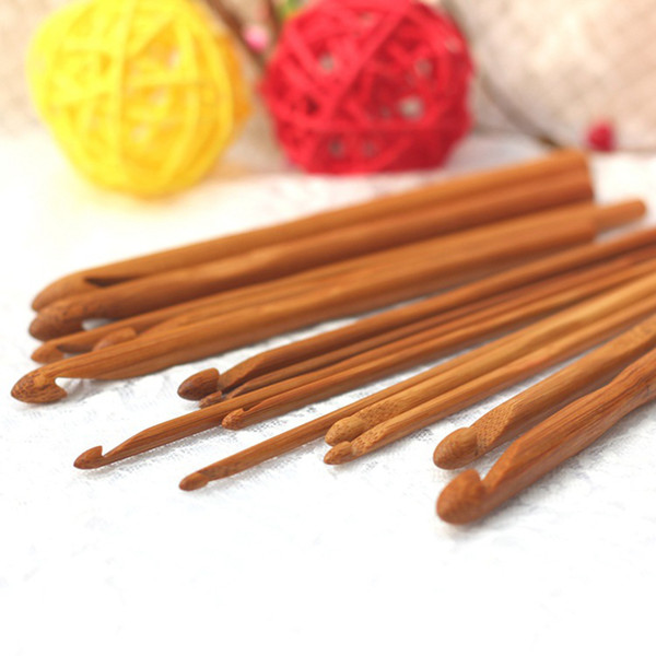 New Arrival 12 Pcs/set Wooden Hook Crochet Kit Knitting Needles For Loom Tool DIY Crafts Knitting Accessory