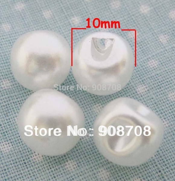 H0218 White Pearl Button 10mm 3/8