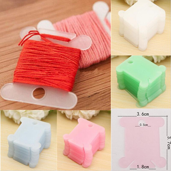 100pc Plastic Cross Stitch Sewing Tool Winding Plate Board Thread Bobbin Holder Floss Storage Coiling Spool Embroidery Craft Kit