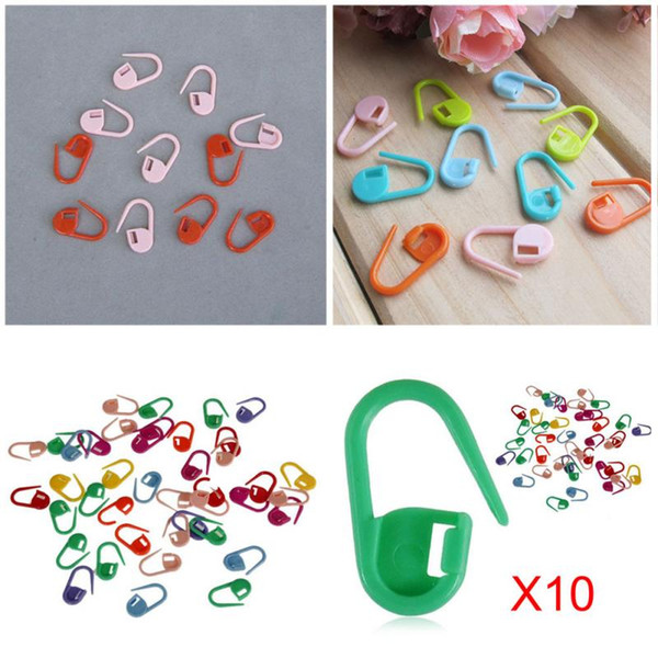 10pcs/Set Plastic Markers Holder Needle Clip Craft Mix Mini Knitting Crochet Locking Stitch Holders Knitting