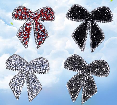 hotfix rhinestone butterfly embroidery motif rion on patches strass crystal applique for garment shoe bag decoration