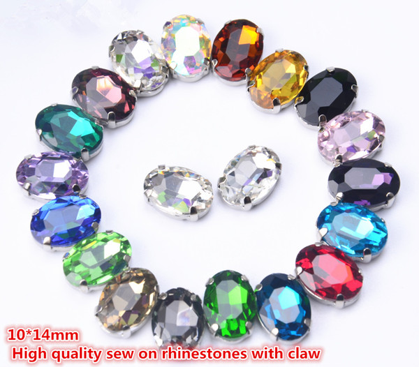 free shippment! fancy 10*14mm oval sew on crystal buttons with metal claw setting ,Sewing buttons stone buttons 35pcs/lot