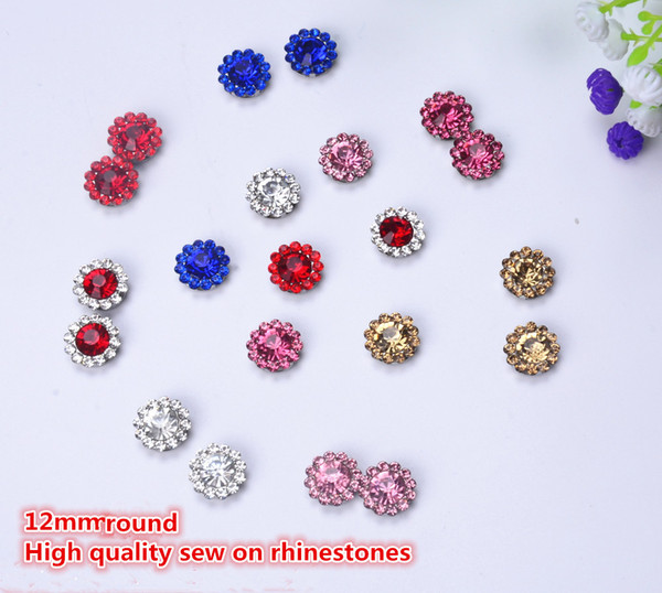 free shipment! 12mm round crystal beadeds flower sew on button
8000
 for garment diy accessories 50pcs/lot