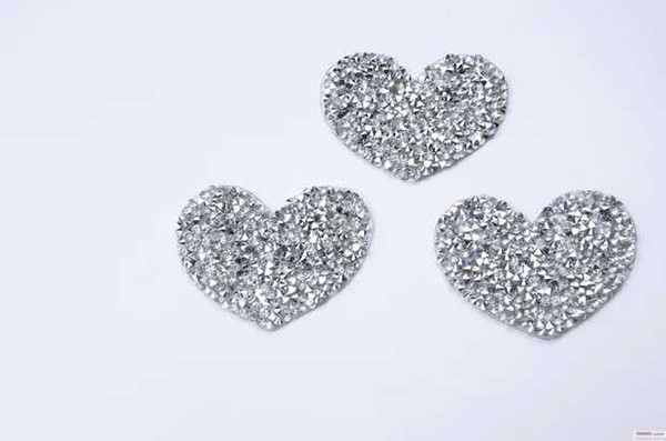 25pcs/lot Heart design Hotfix rhinestones Motifs Iron on Patches heat transfer Motif crystal strass Applique for clothing craft