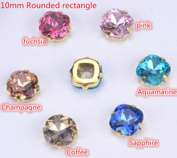 Factory new products! 30pcs/lot 10mm highest quality crystal stones zircon square shaped sew on rhinestone for diy accessories